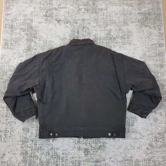 Vintage Port Authority Work Jacket Men's XL Black Quilt Lined Heavyweight Logo - Picture 9 of 12